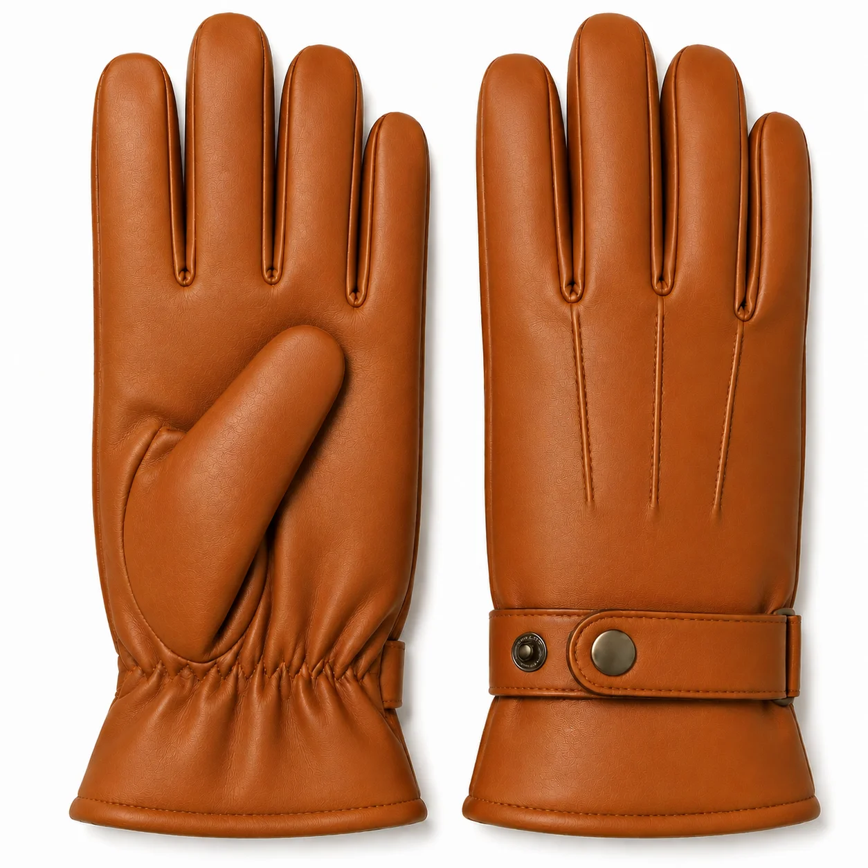 mens cognac tan cow leather dress gloves
