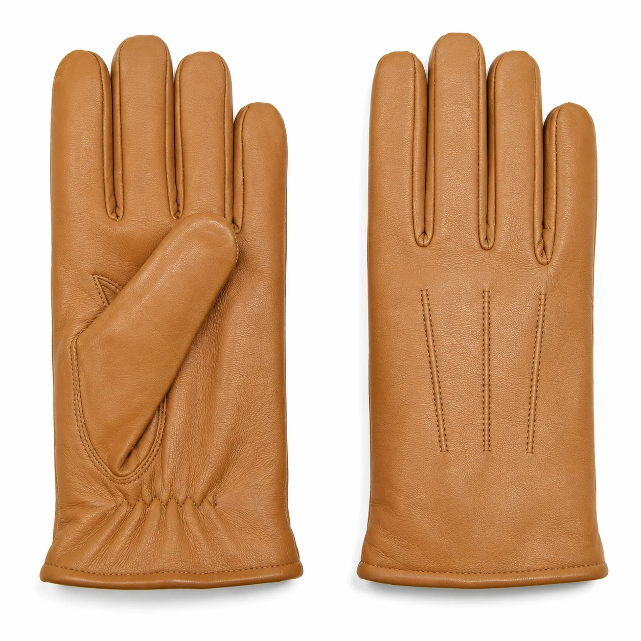 cognac tan leather dress gloves for men