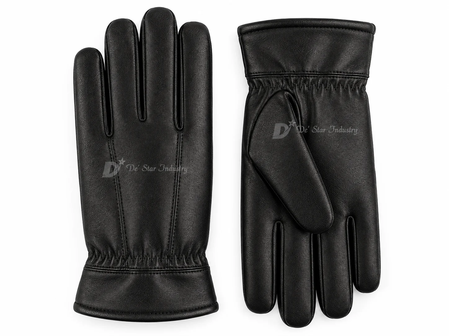 Foreman men’s leather dress gloves, rolled-edge cuff, and tailored inset-thumb construction.