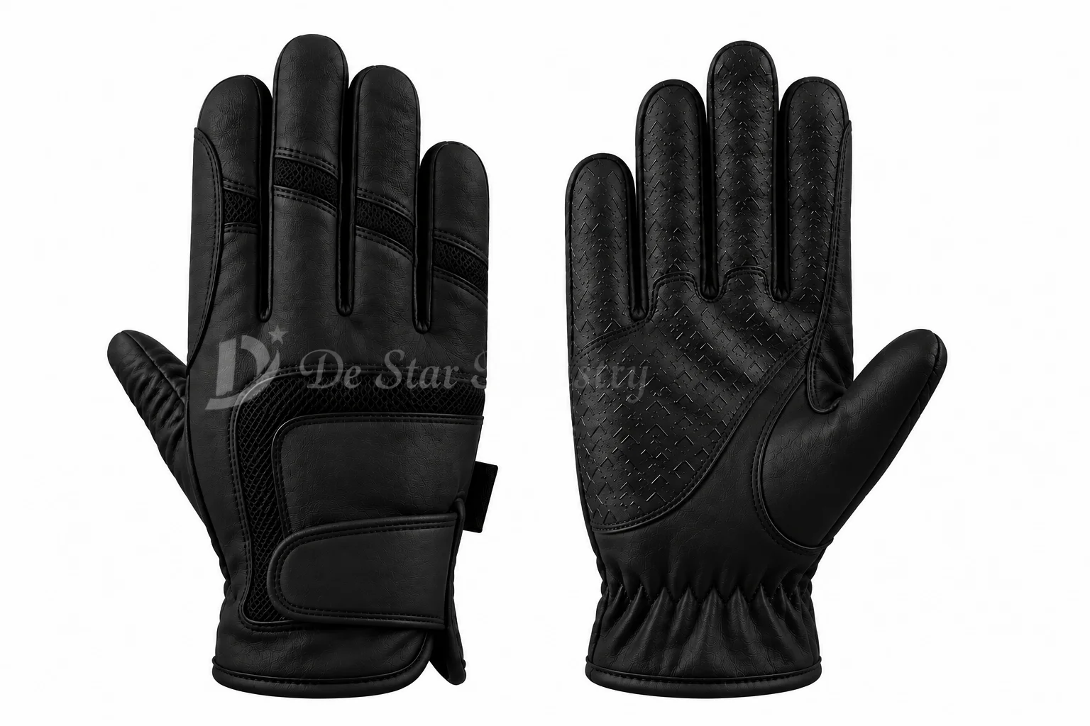 arena black synthetic leather glove