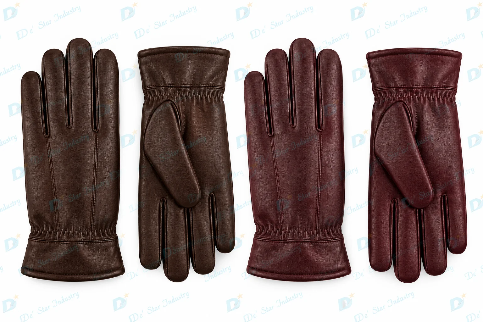Foreman men’s leather dress gloves, rolled-edge cuff, available colors